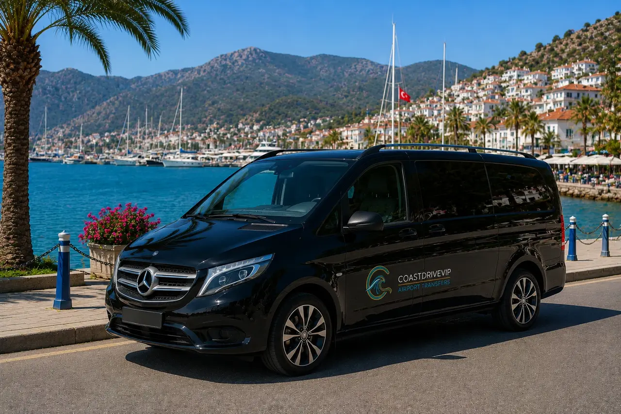 Black Mercedes Vito by Bodrum marina