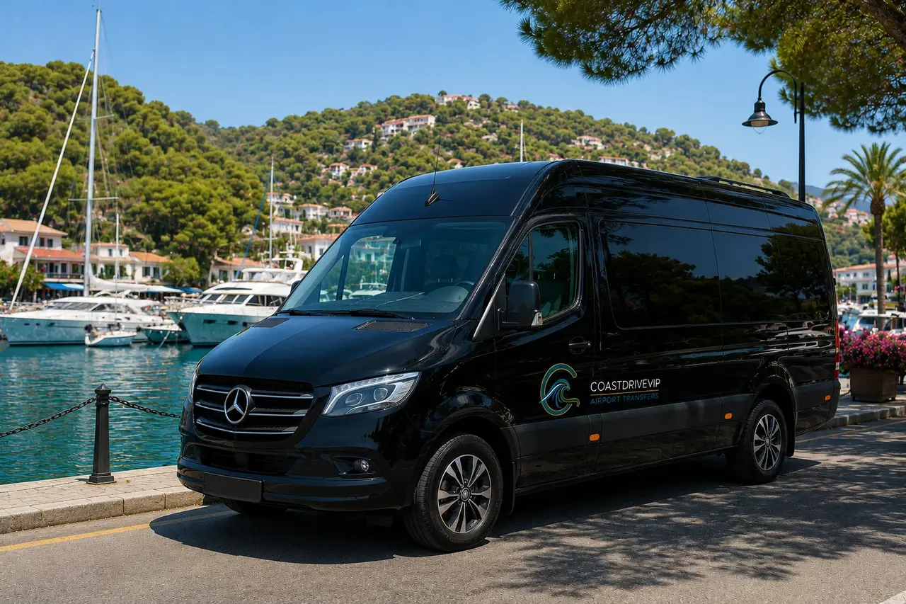 Black Mercedes Sprinter by Gocek marina
